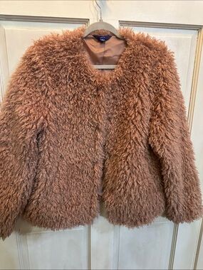 Apt. 9 Plush Teddy Jacket in Rose Brown
